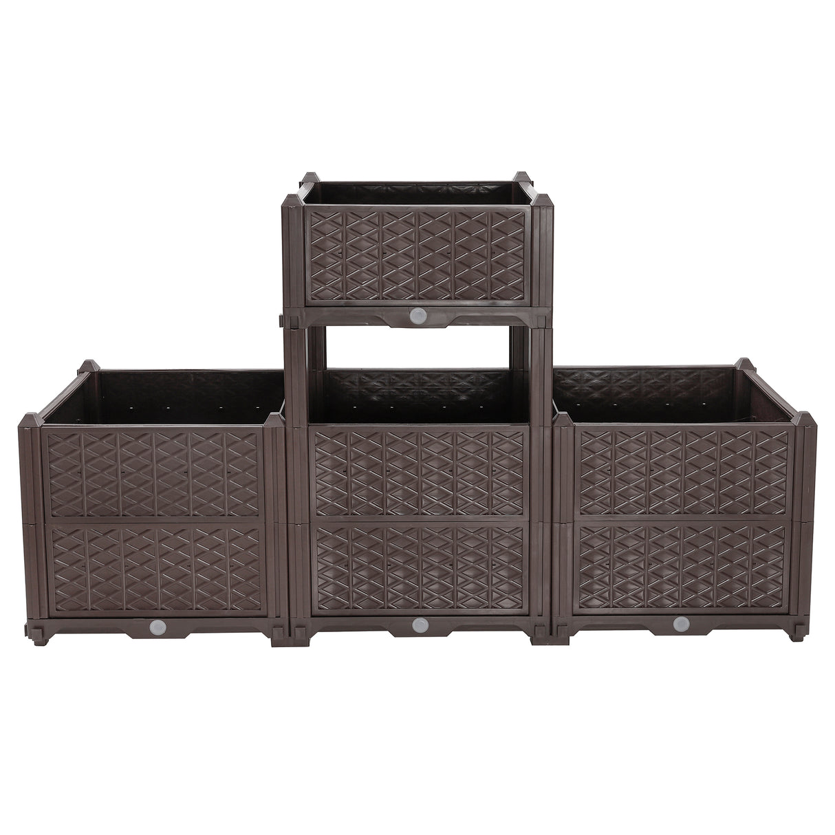 Rectangular Coffee Polypropylene Indoor Outdoor Planter Box
