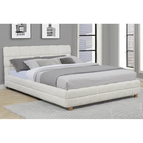 Contemporary Queen Fleece Upholstered Platform Bed Frame - Omega Lifestyles