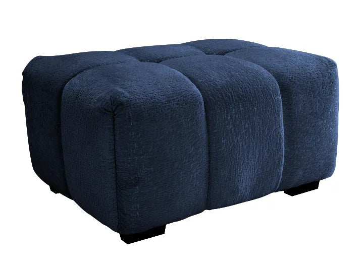 Blue Chenille Upholstered Modular Sofa With Ottoman - Omega Lifestyles