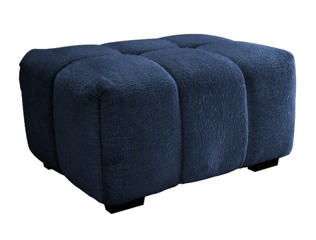Blue Chenille Upholstered Modular Sofa With Ottoman - Omega Lifestyles