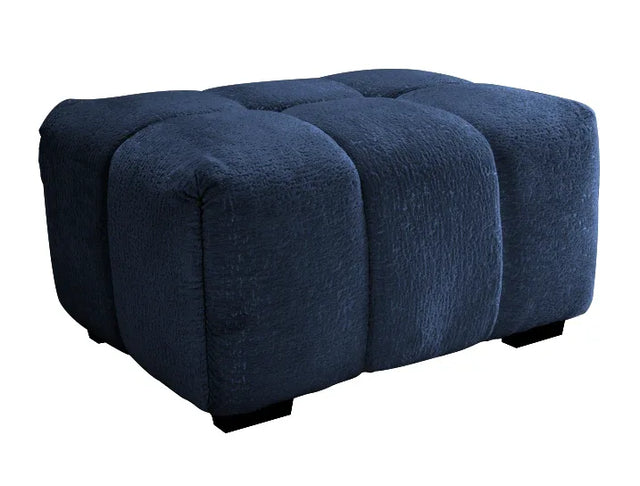 Blue Chenille Upholstered Modular Sofa With Ottoman - Omega Lifestyles