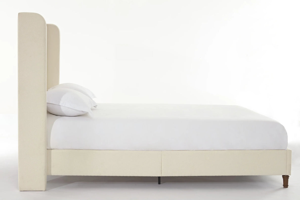 California King Contemporary Boucle Upholstered Bed Frame - Omega Lifestyles