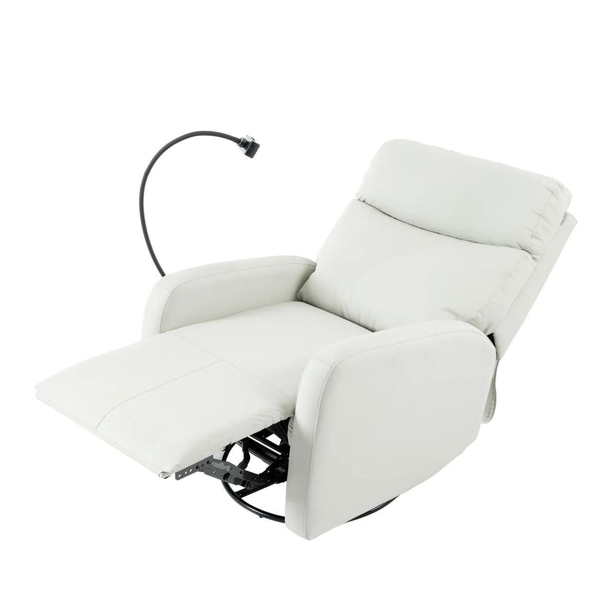 Modern Light Gray PU Rocking Recliner Chair With Footrest - Omega Lifestyles
