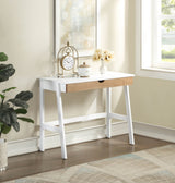 Solid Wood White Hilton Desk With Drawer Storage