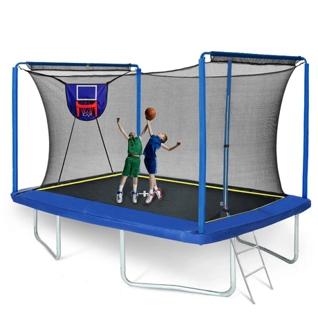 Rectangular Steel Frame Trampoline With Basketball Board - Omega Lifestyles