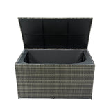 Oversized Grey PE Rattan Waterproof Outdoor Storage Box