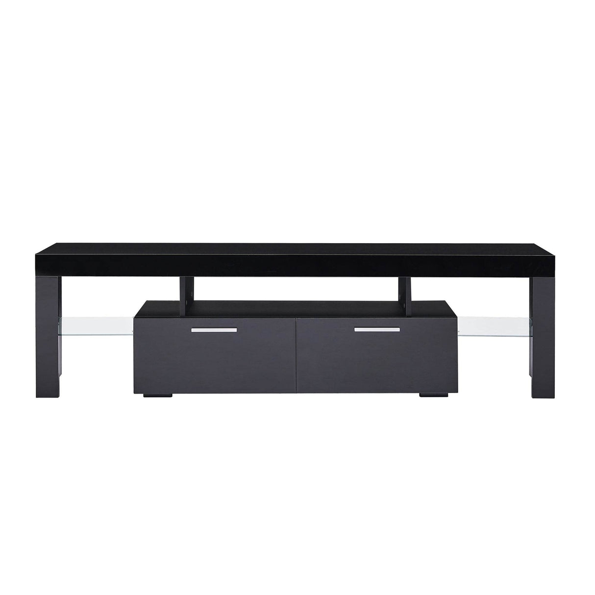 Classic Black TV Stand With RGB LED Lighting - Omega Lifestyles