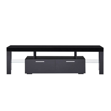 Classic Black TV Stand With RGB LED Lighting - Omega Lifestyles