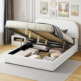 Queen Teddy Fleece Upholstered Platform Bed With Hydraulic Storage