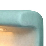 Modern Faux Leather Oval Ottoman With Motion-Sensing LED Light - Omega Lifestyles