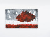 Hand-Painted Red Landscape Canvas Wall Art 47x27 Inches - Omega Lifestyles