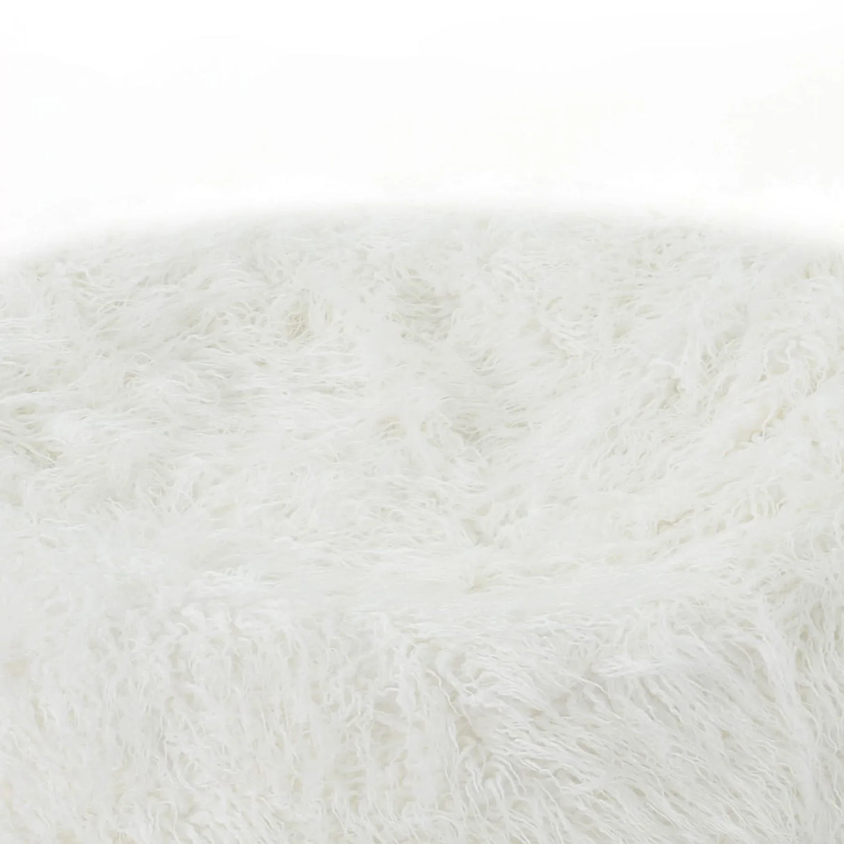 Cozy Rounded Faux Fur Foam Filled Bean Bag Chair - Omega Lifestyles
