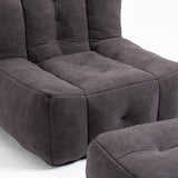 Velvet Memory Foam Bean Bag Chair With Ottoman - Omega Lifestyles