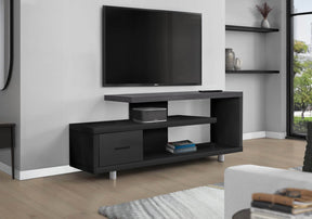 Art-Deco 60-Inch Black Grey Particle Board TV Stand - Omega Lifestyles