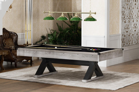 Rustic Industrial 84-Inch MDF Billiards Table With Accessories - Omega Lifestyles