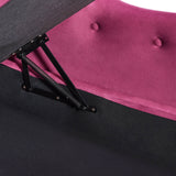 Velvet Upholstered Medium Firm Storage Chaise Lounge Bench - Omega Lifestyles