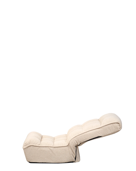 Adjustable White Japanese-Style Reclining Folding Floor Chair - Omega Lifestyles