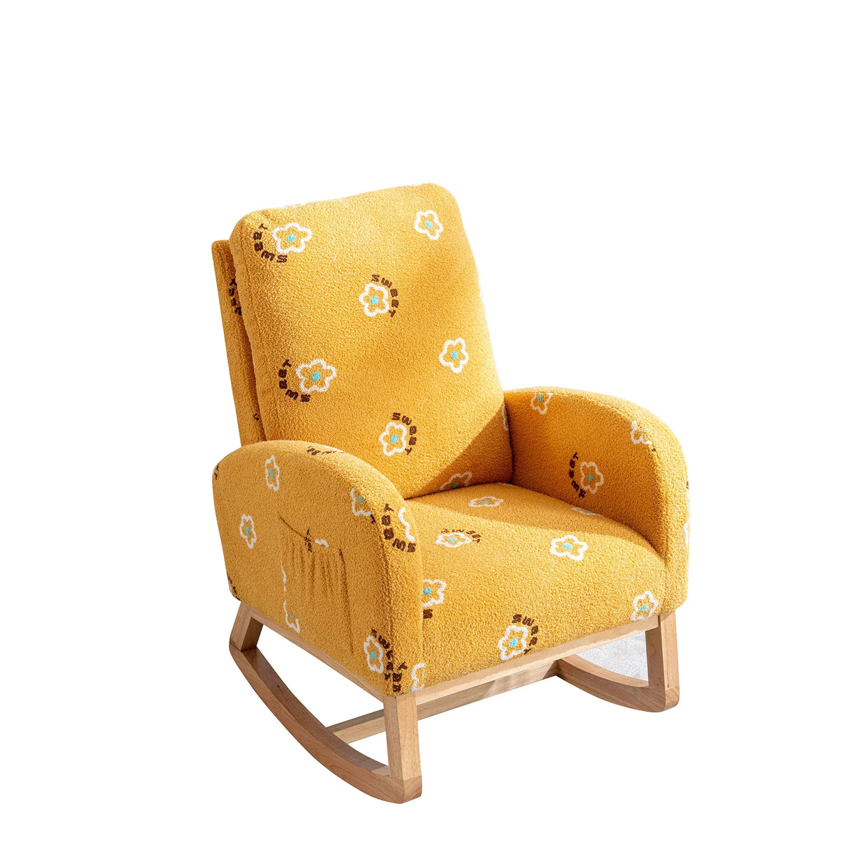 Mustard Boucle Foam Upholstered Nursery Rocking Chair - Omega Lifestyles