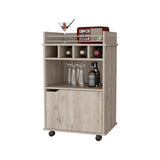 Modern Particle Board Wood Bar Cart With Wine Holders - Omega Lifestyles
