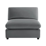 Plush Modern Armless Slipper Chair With Solid Wood Legs - Omega Lifestyles