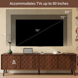 70-Inch Modern Walnut TV Stand With Soft-Closing Hinges - Omega Lifestyles