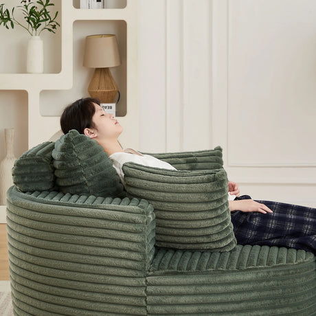 Corduroy Foam Modular Sleeper Chair No Assembly Required - Omega Lifestyles