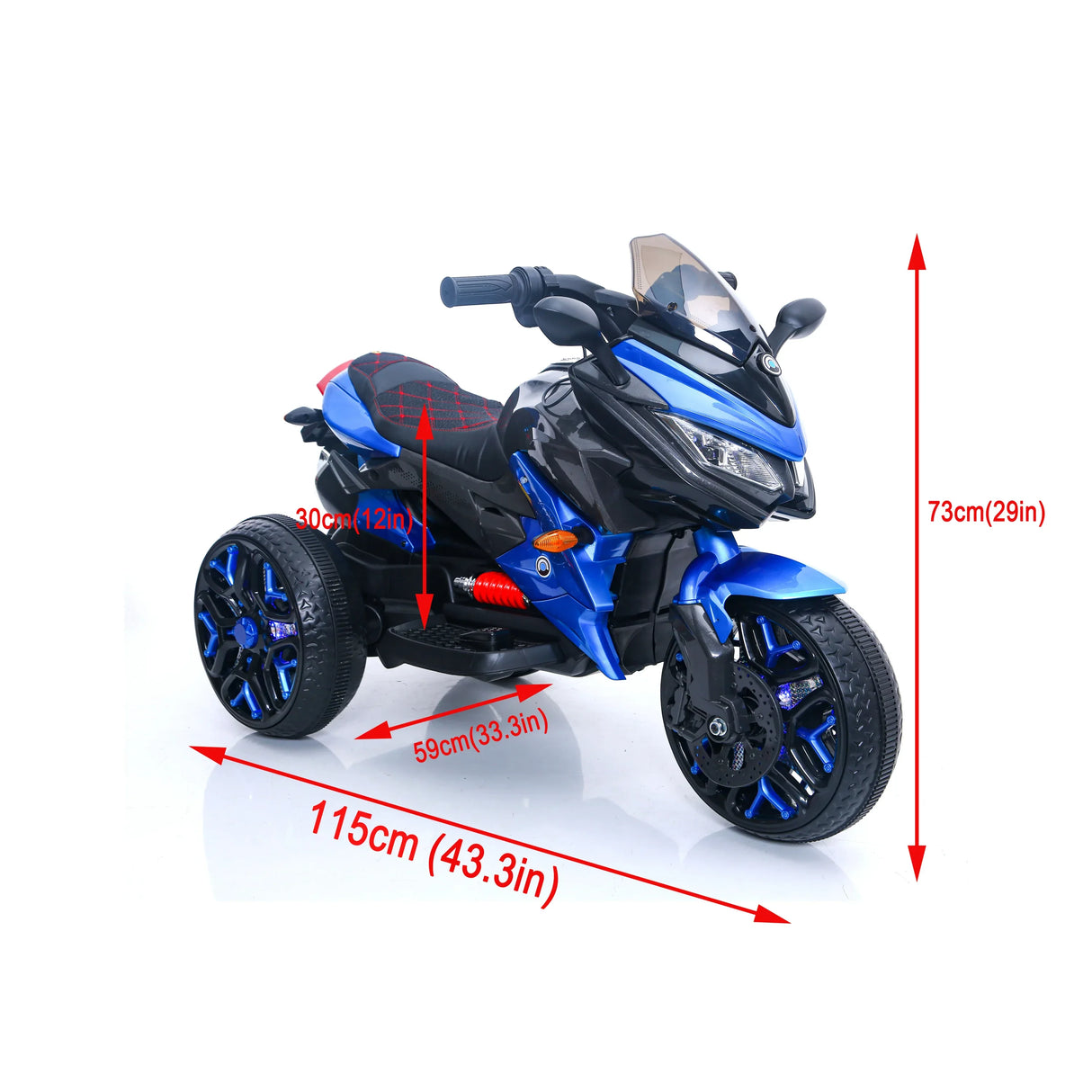 12V Kids Ride-On Motorcycle With PU Seat And Lights - Omega Lifestyles