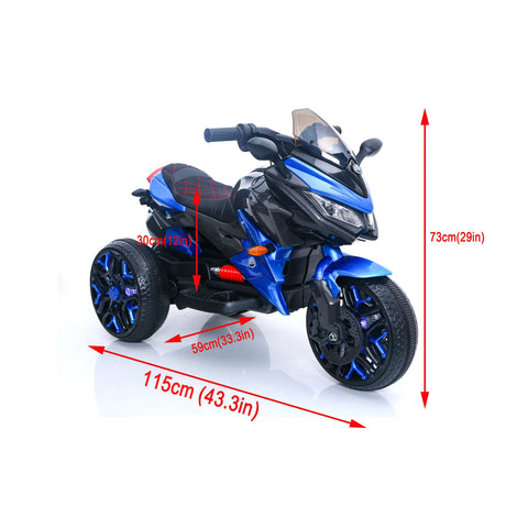 12V Kids Ride-On Motorcycle With PU Seat And Lights - Omega Lifestyles