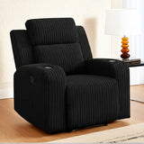 Corduroy Manual Recliner Sofa Chair With Bluetooth Speakers