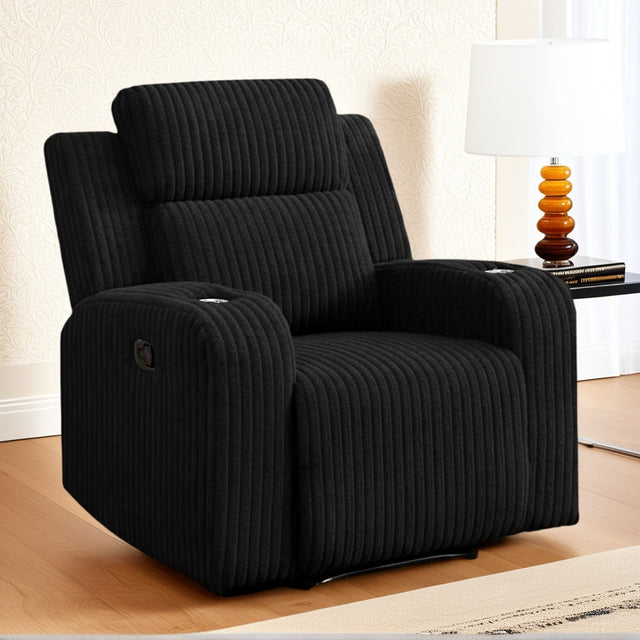 Corduroy Manual Recliner Sofa Chair With Bluetooth Speakers