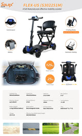 Foldable Lightweight 4-Wheel Electric Mobility Scooter - Omega Lifestyles