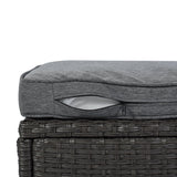Outdoor Gray Rattan Wicker Patio Daybed With Canopy - Omega Lifestyles