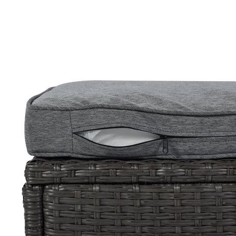 Outdoor Gray Rattan Wicker Patio Daybed With Canopy - Omega Lifestyles