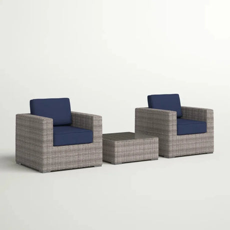Outdoor Rattan Wicker 2-Person Seating Set With Cushions - Omega Lifestyles