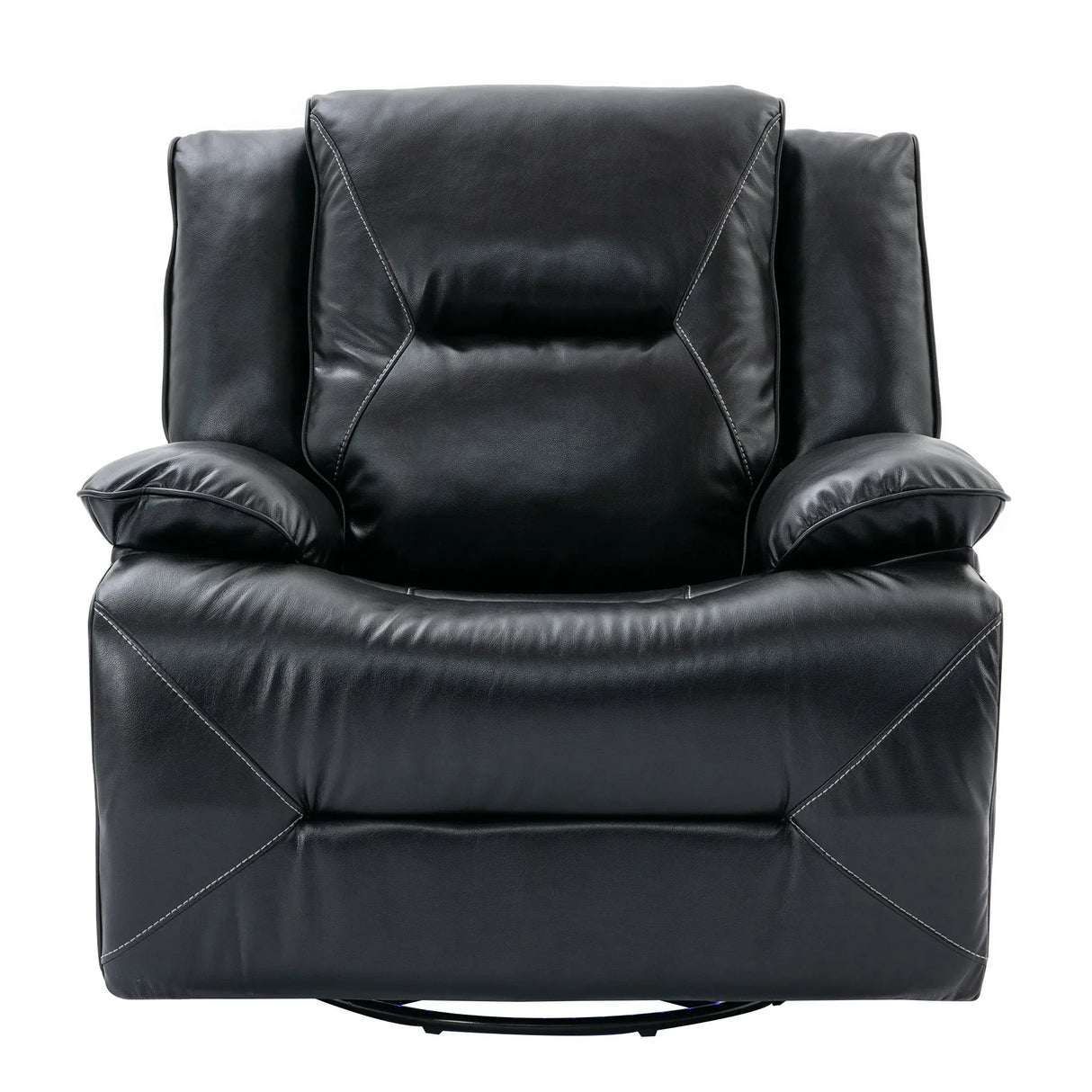 Manual Black Leather Gel Recliner Chair With LED Light Strip - Omega Lifestyles