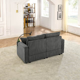 Modern 6-Seat Corduroy Fabric Armless Sofa Set - Omega Lifestyles