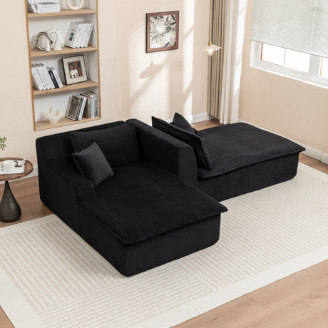 Corduroy Foam Upholstered Chaise Lounge Sleeper Chair - Omega Lifestyles