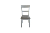 Set Of 2 Two-Tone Gray Fabric Pearl Finish Side Chairs - Omega Lifestyles