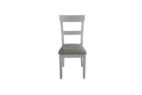 Set Of 2 Two-Tone Gray Fabric Pearl Finish Side Chairs - Omega Lifestyles
