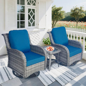 3-Piece Outdoor Wicker Patio Furniture Set With Cushions - Omega Lifestyles
