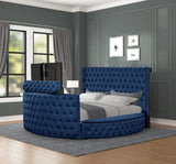 Modern Crystal Tufted Upholstered Wood Queen Bed Frame - Omega Lifestyles