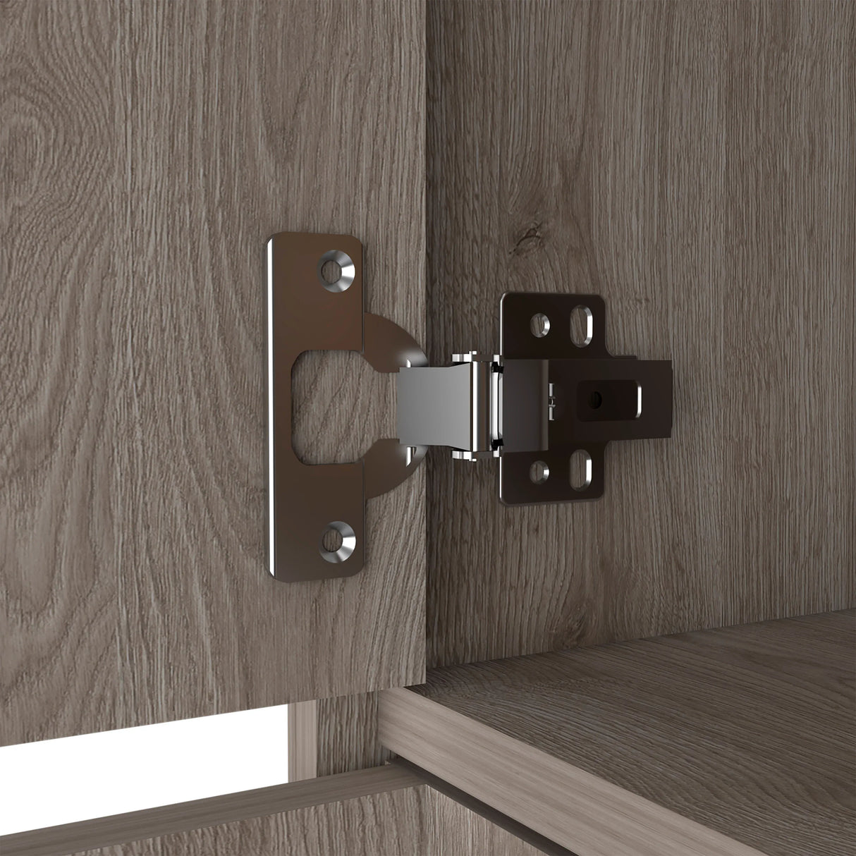 Light Grey Particle Board Liquor Cabinet With Steel Legs - Omega Lifestyles