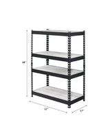 Industrial Black Natural Metal Composite Wood Bookshelf - Omega Lifestyles