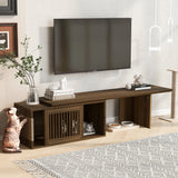 Mid-Century Modern Extendable Walnut Cat Furniture TV Stand - Omega Lifestyles