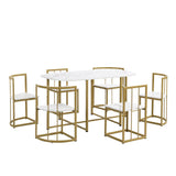Modern 7-Piece Dining Table Set With Six Chairs - Omega Lifestyles