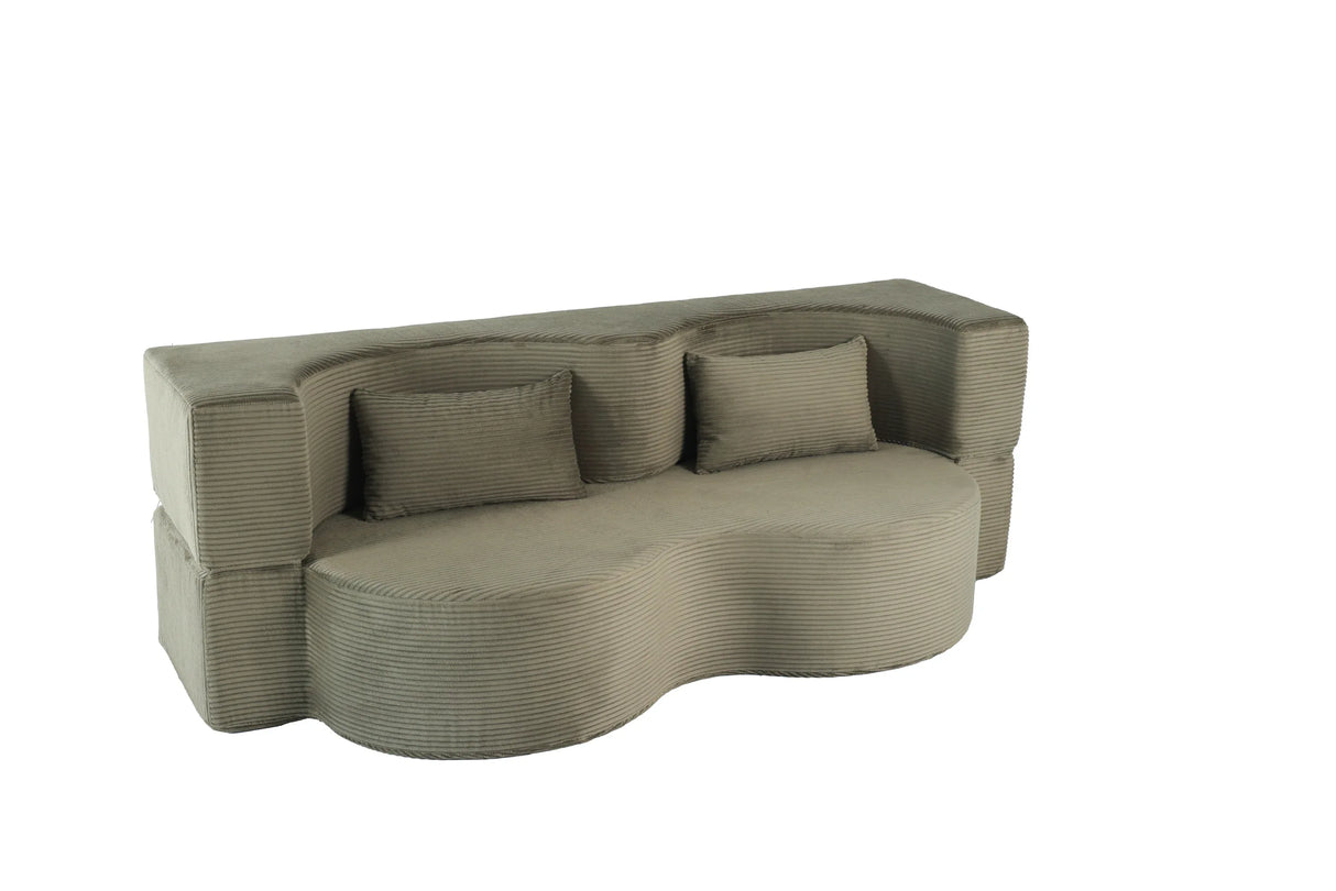 Foldable Memory Foam Soft 75-Inch Sofa Bed with Pillows - Omega Lifestyles