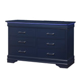 Transitional Blue LED Lighting Solid Wood Dresser - Omega Lifestyles