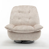 Modern Ivory Velvet Swivel Gliding Recliner Chair With Phone Holder - Omega Lifestyles