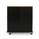 Contemporary Wood Kitchen Cart With Rolling Casters - Omega Lifestyles