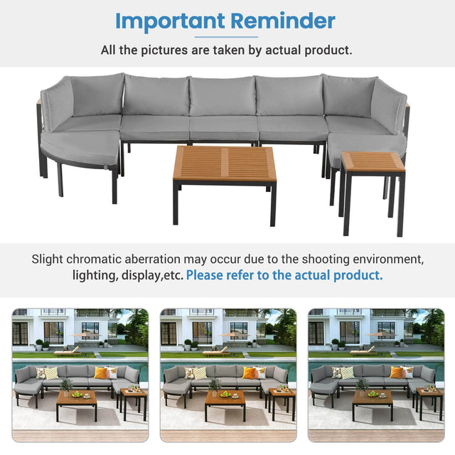 Modern Outdoor Sectional Patio Furniture Set With Cushions - Omega Lifestyles